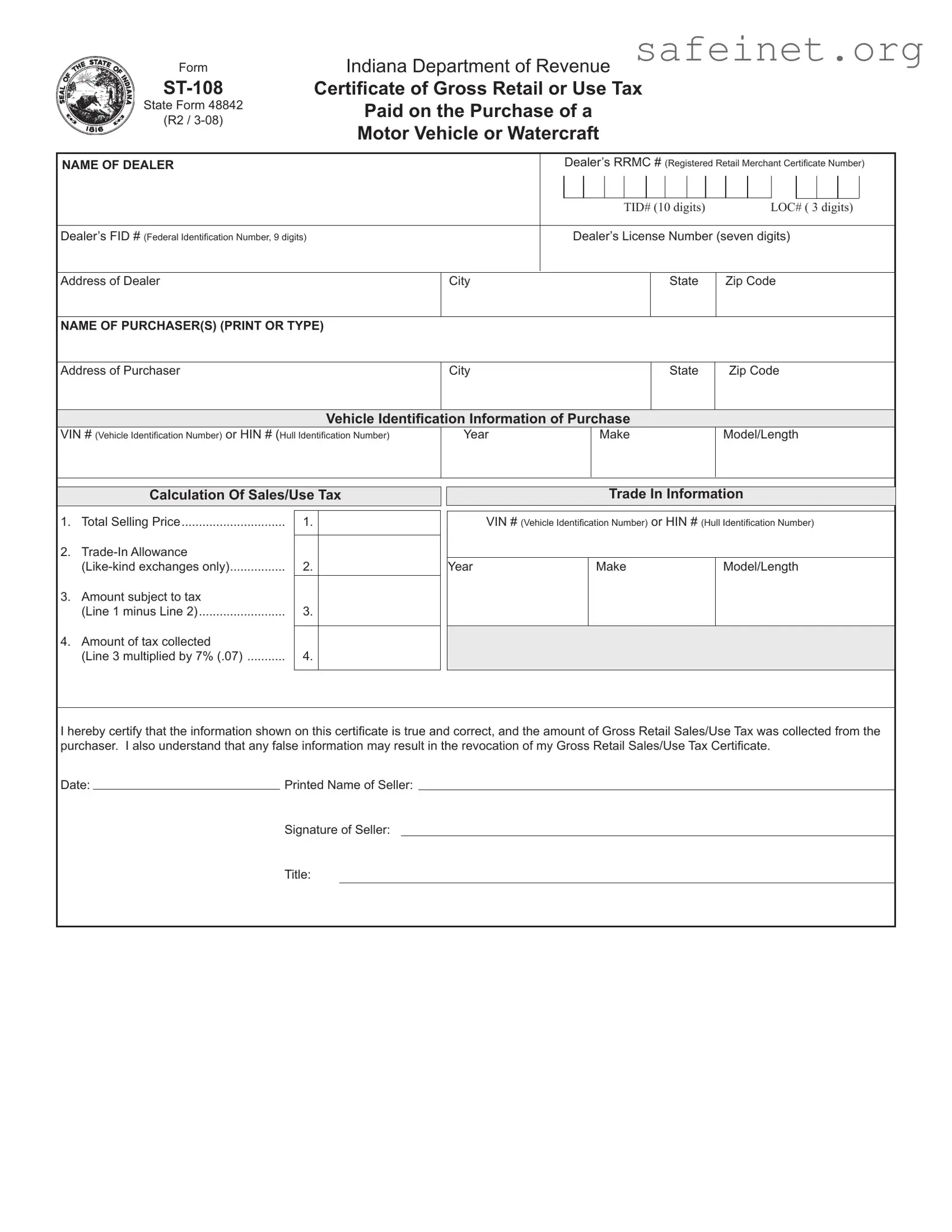 Blank St 108 Template