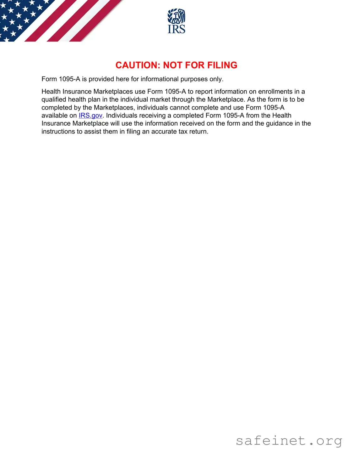 Blank IRS 1095-A Template