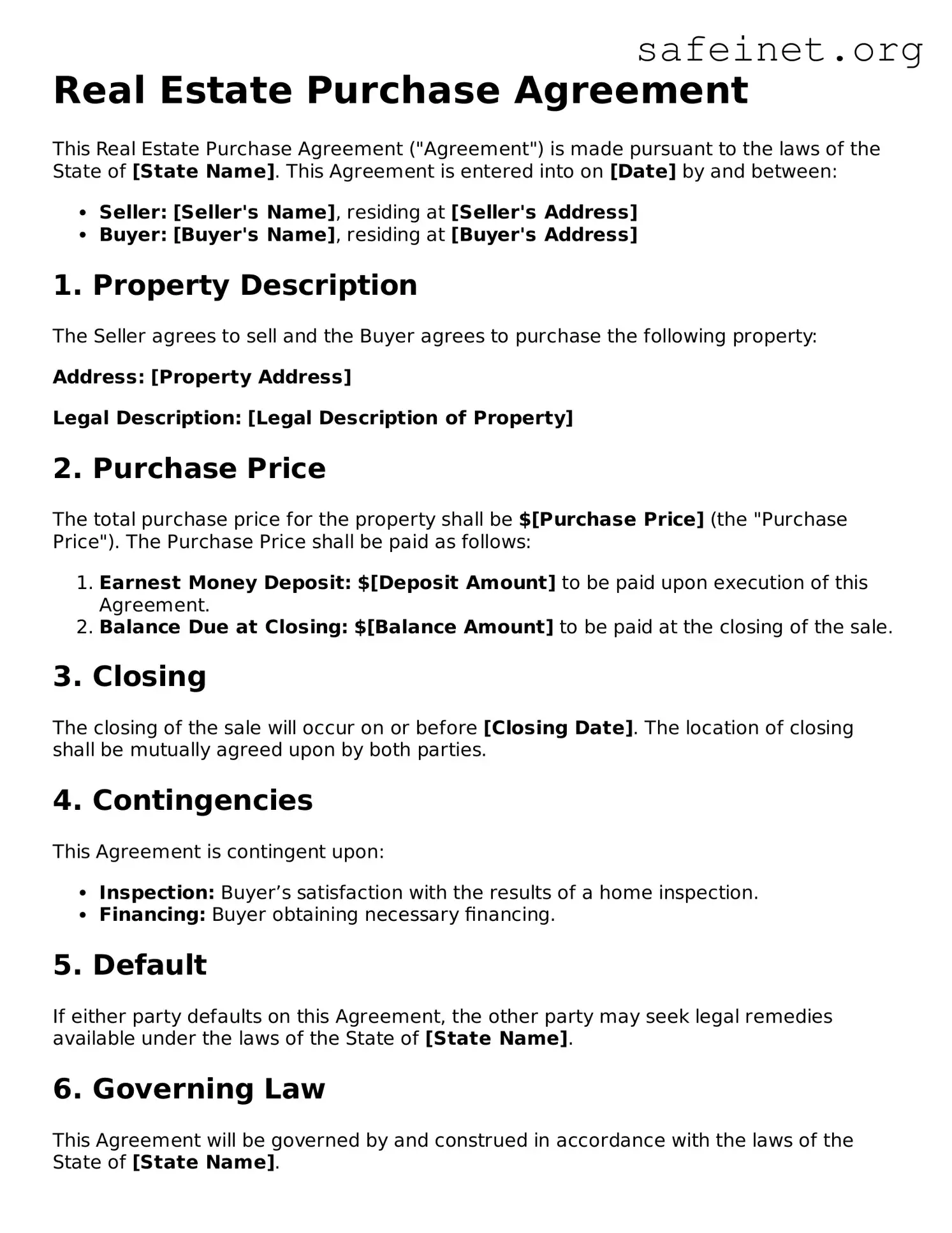 Official Real Estate Purchase Agreement Document