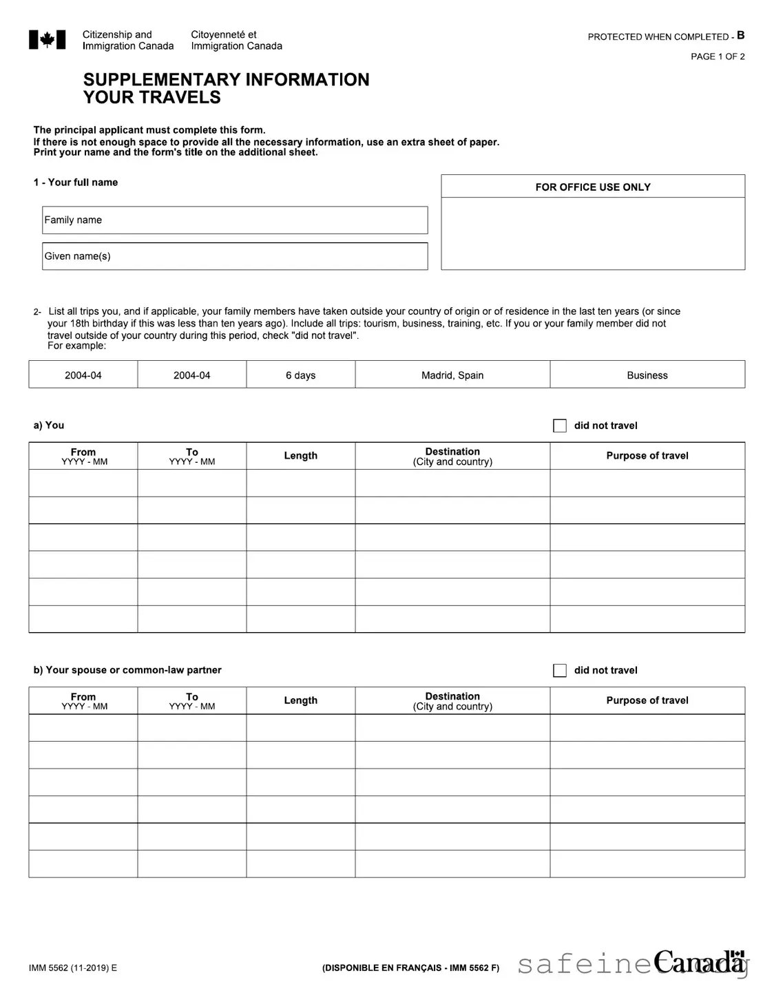 Blank Imm 5562 Template