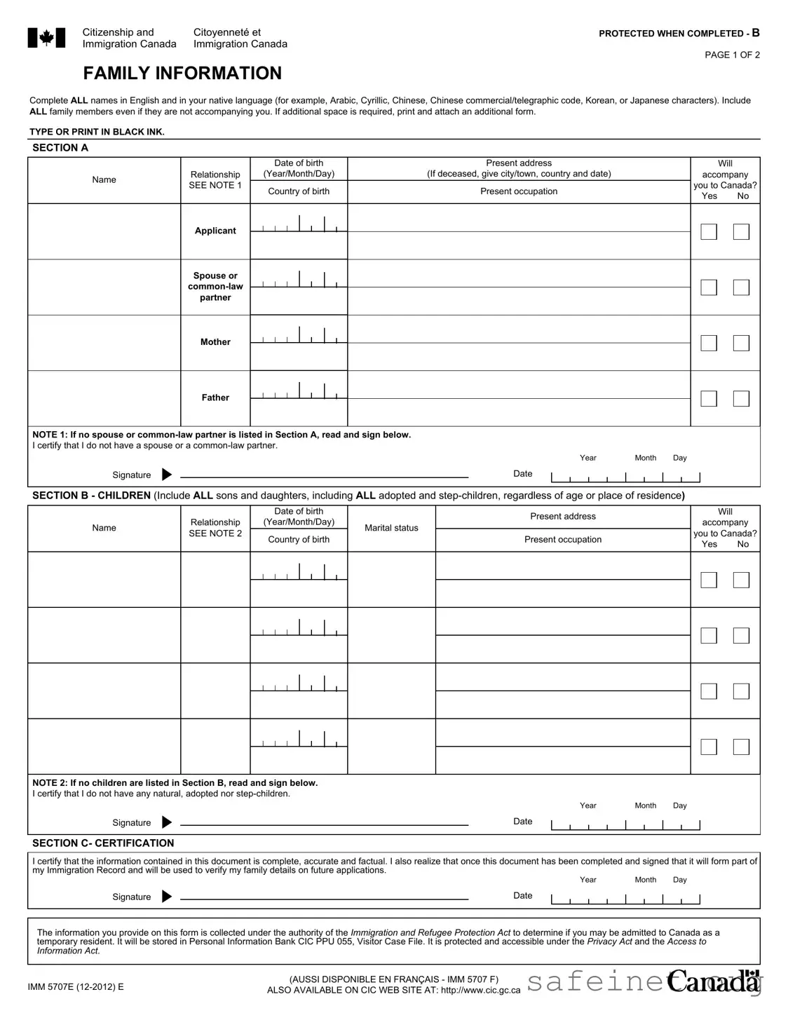 Blank Imm5707 Template