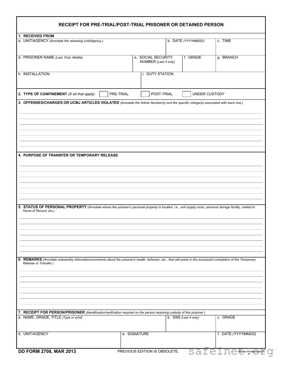 Blank Dd 2708 Template
