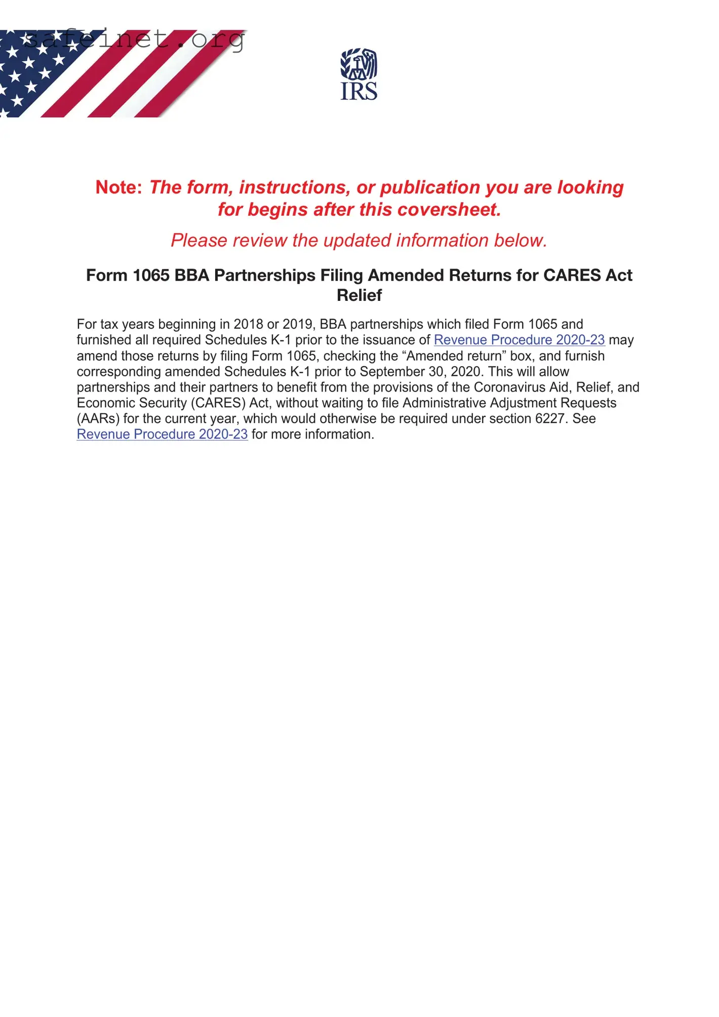 Blank IRS 1065 Template