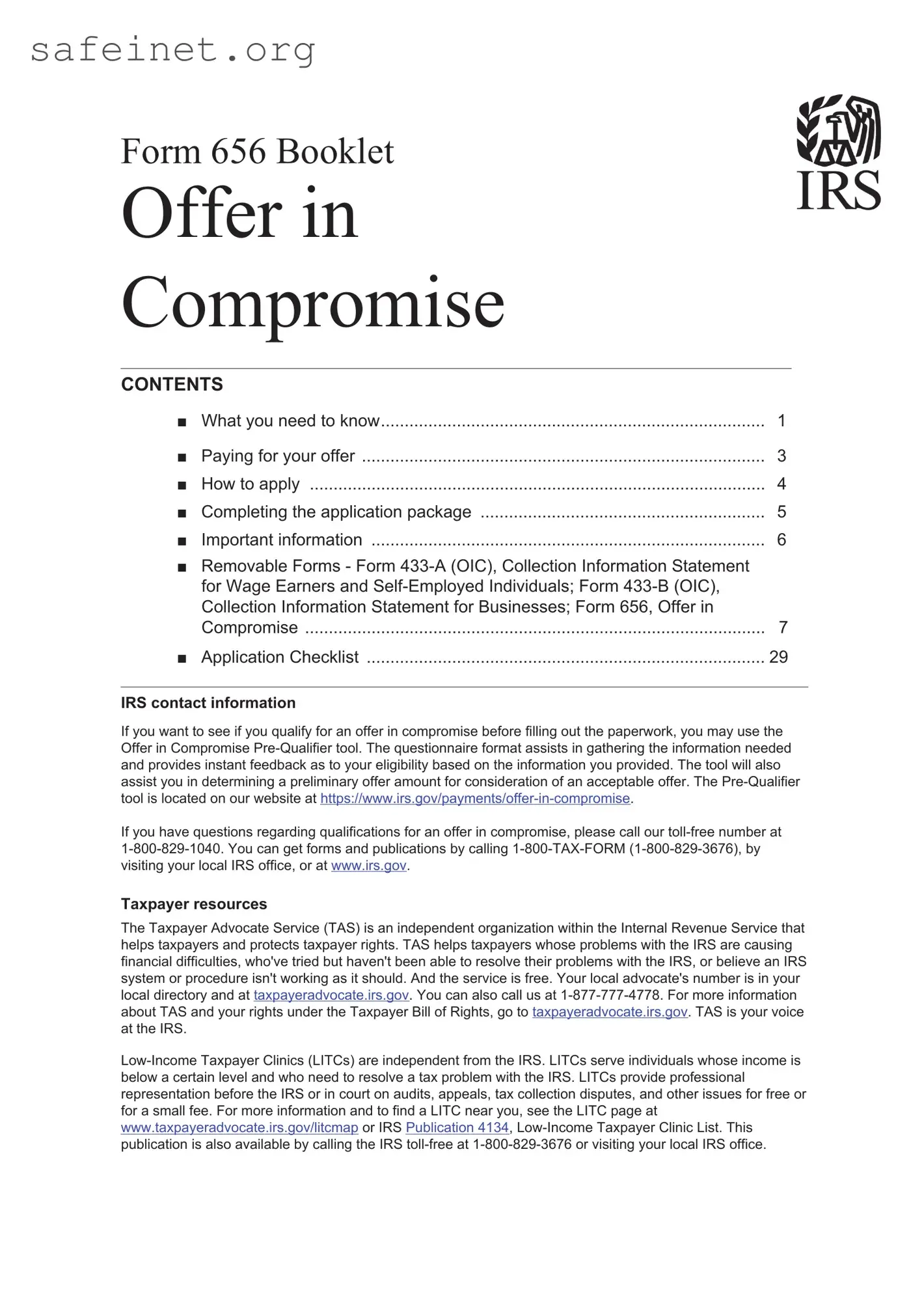 Blank IRS 656-B Template