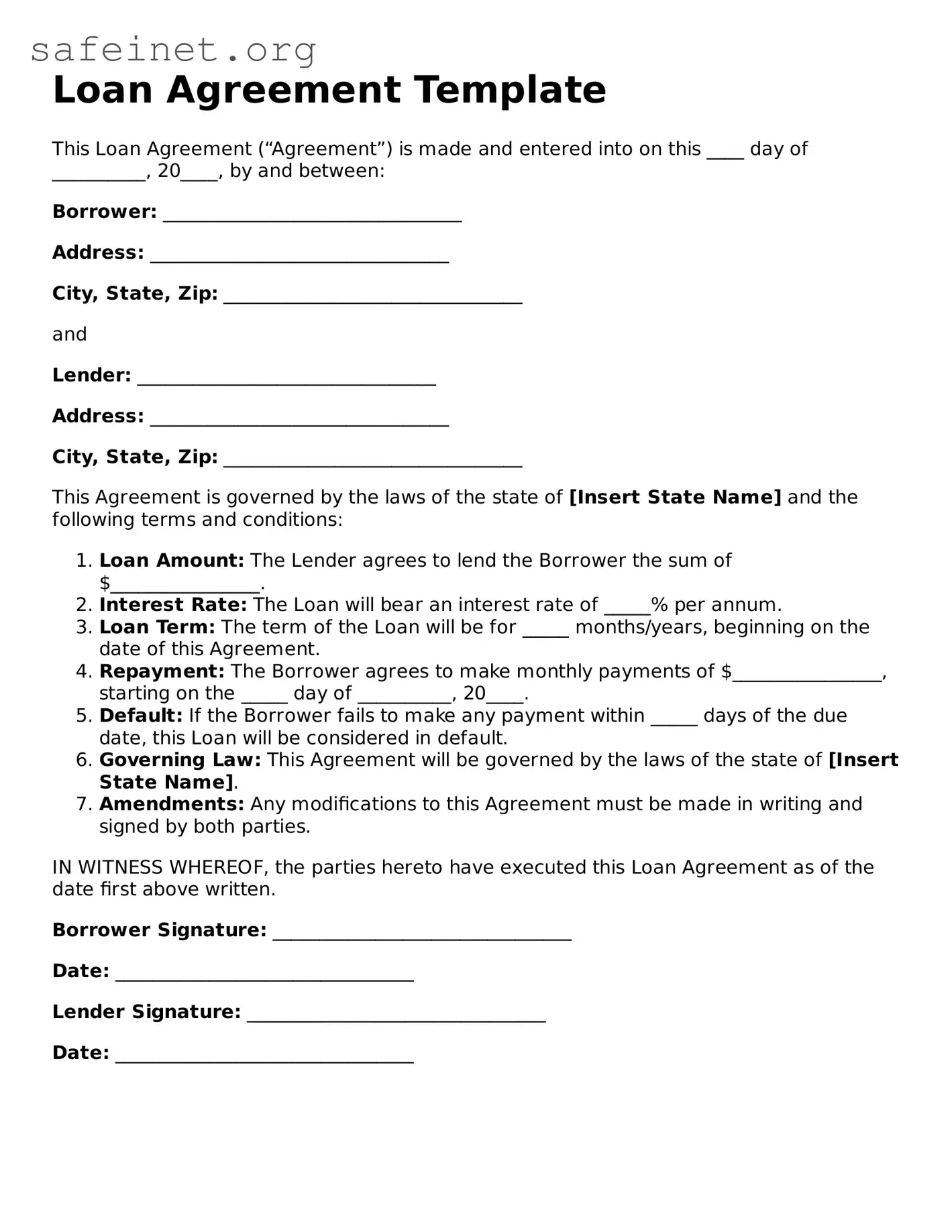 Official Loan Agreement Document