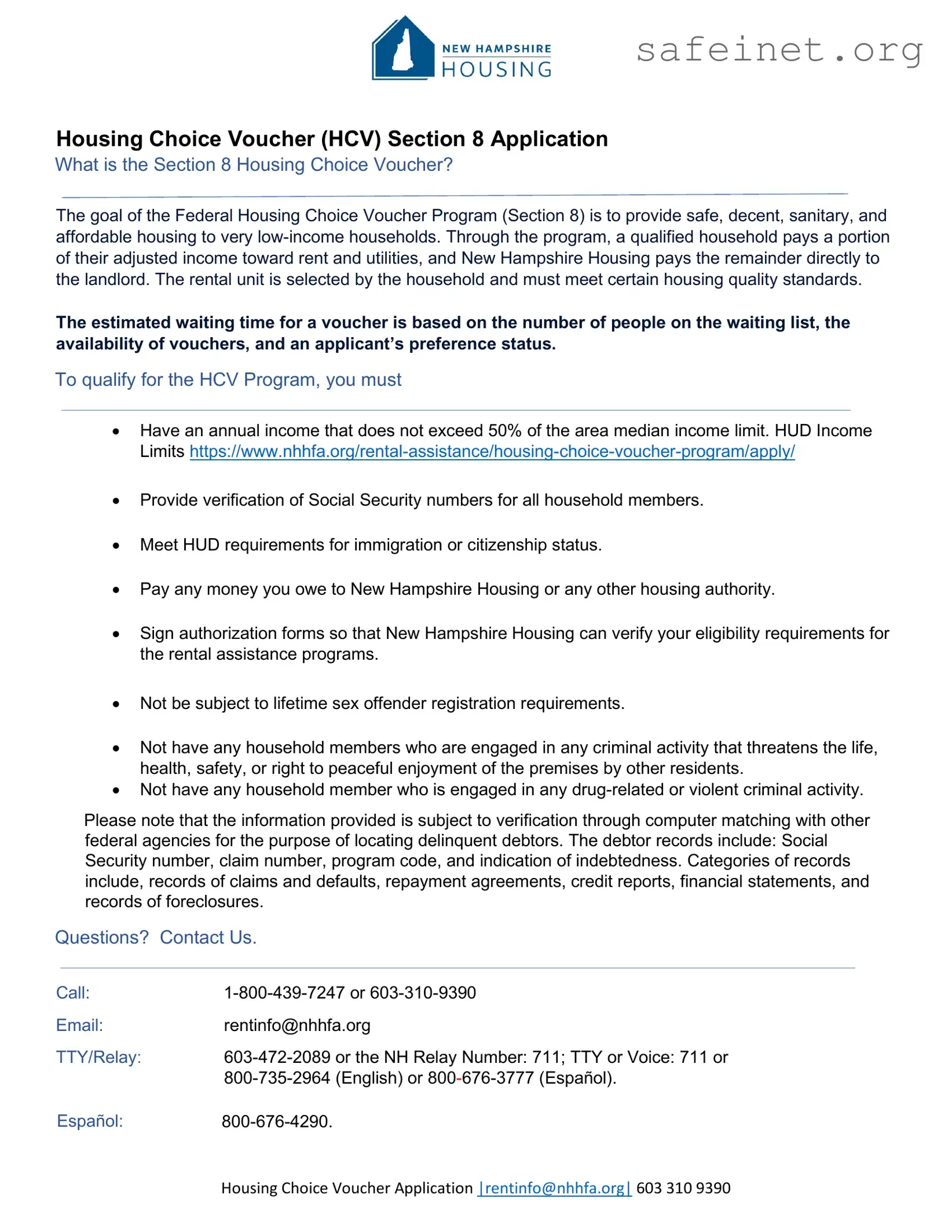 Blank Section 8 Application Template