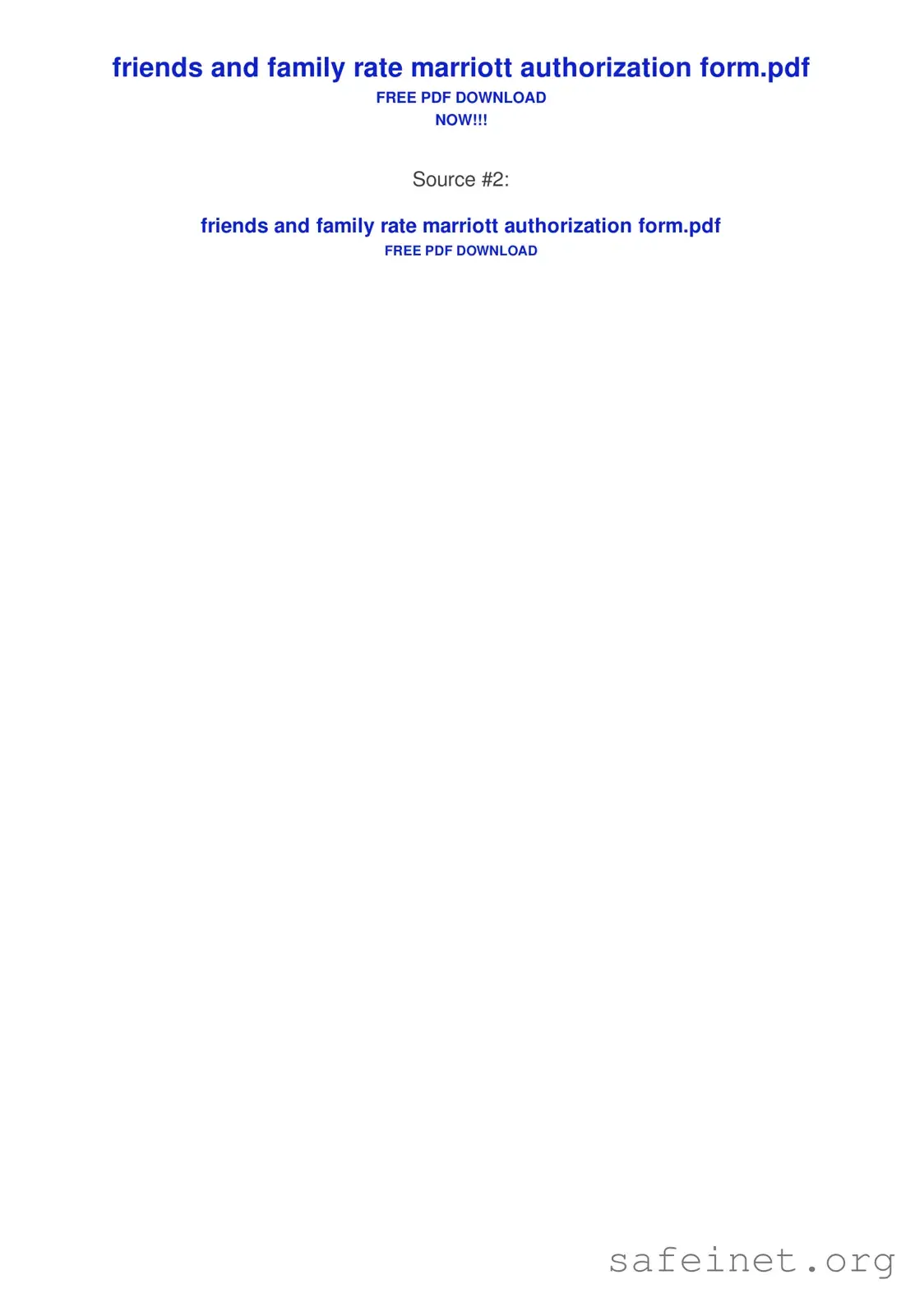 Blank Family Marriott Friends Template