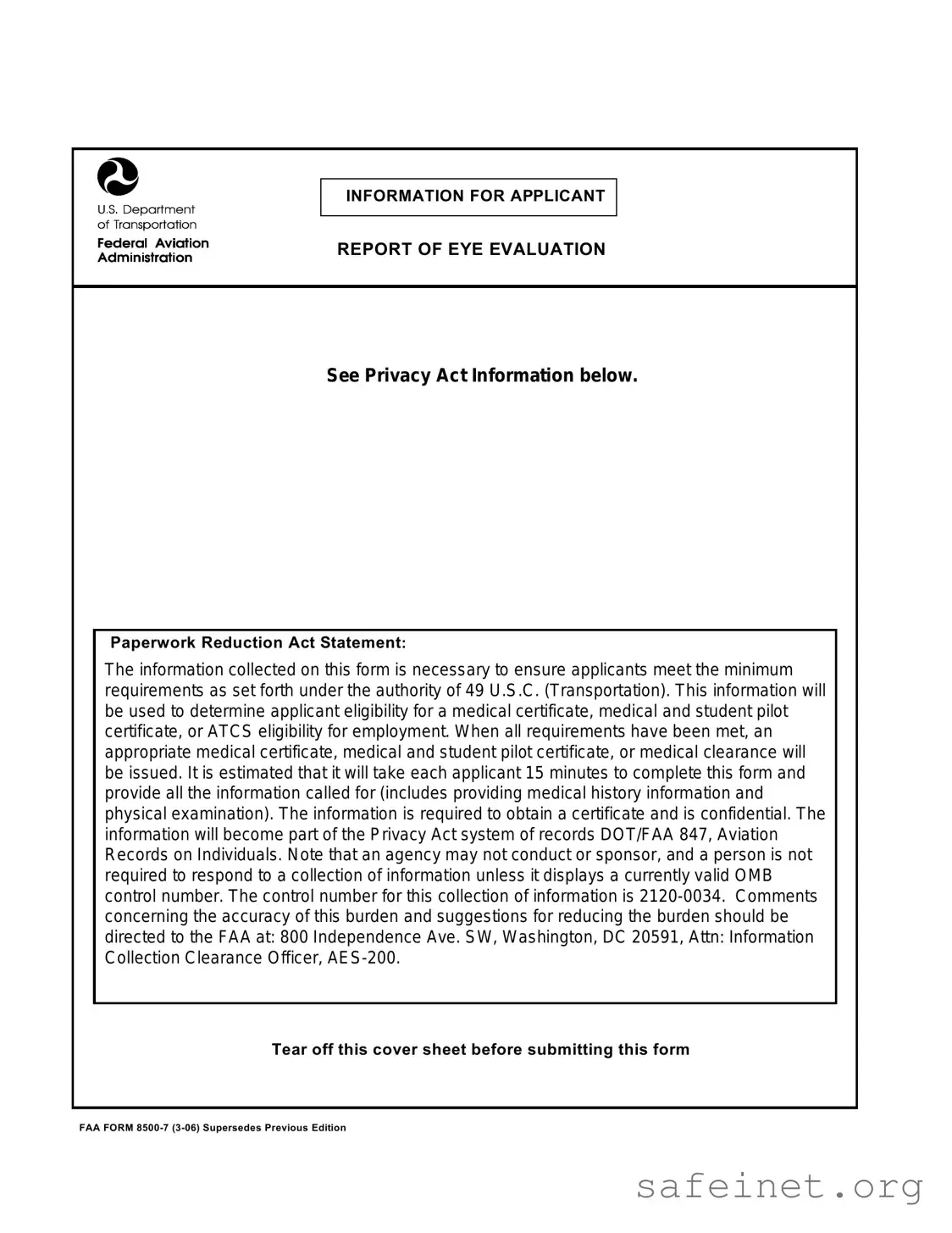 Blank Faa 8500 7 Template