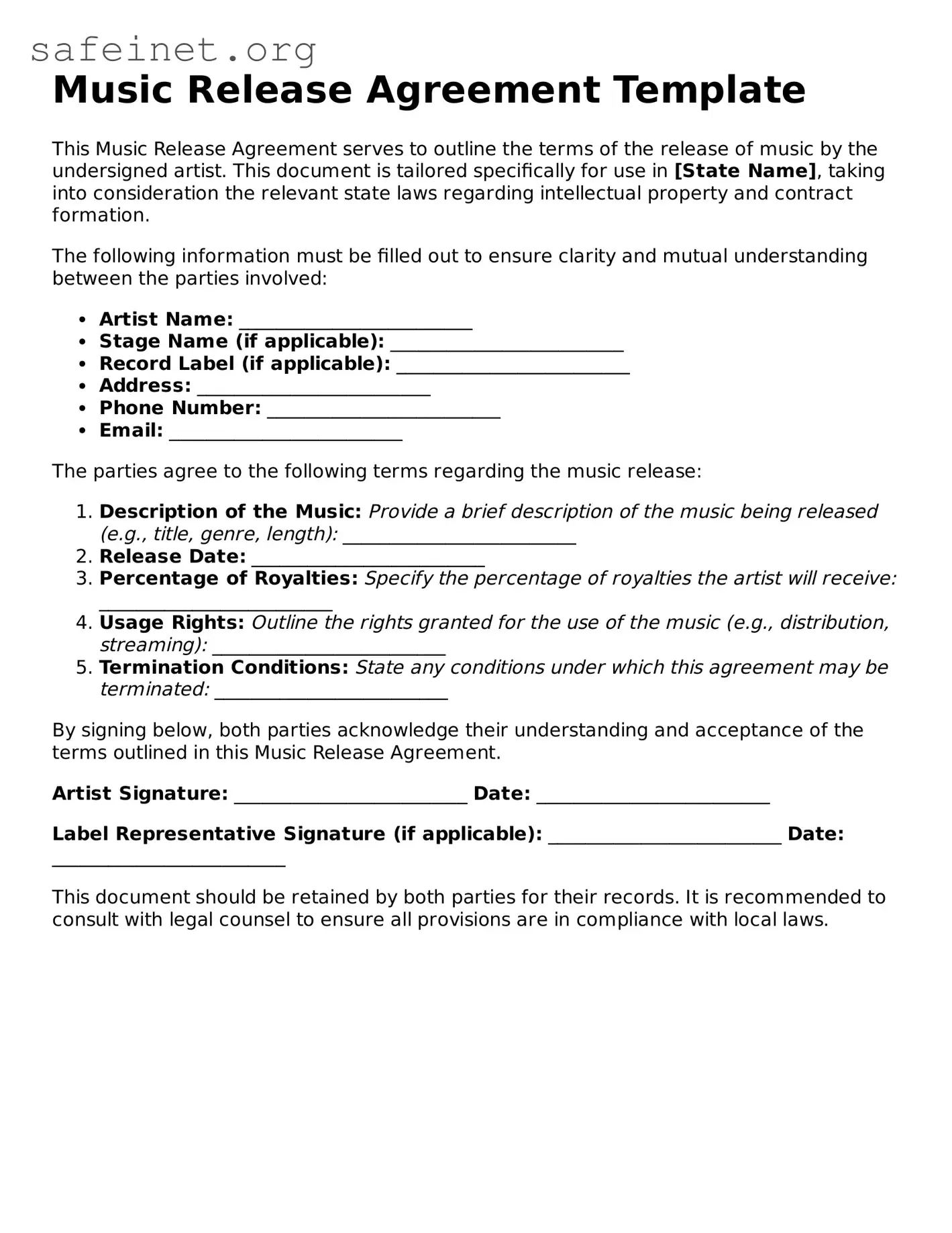 Official Music Release Document