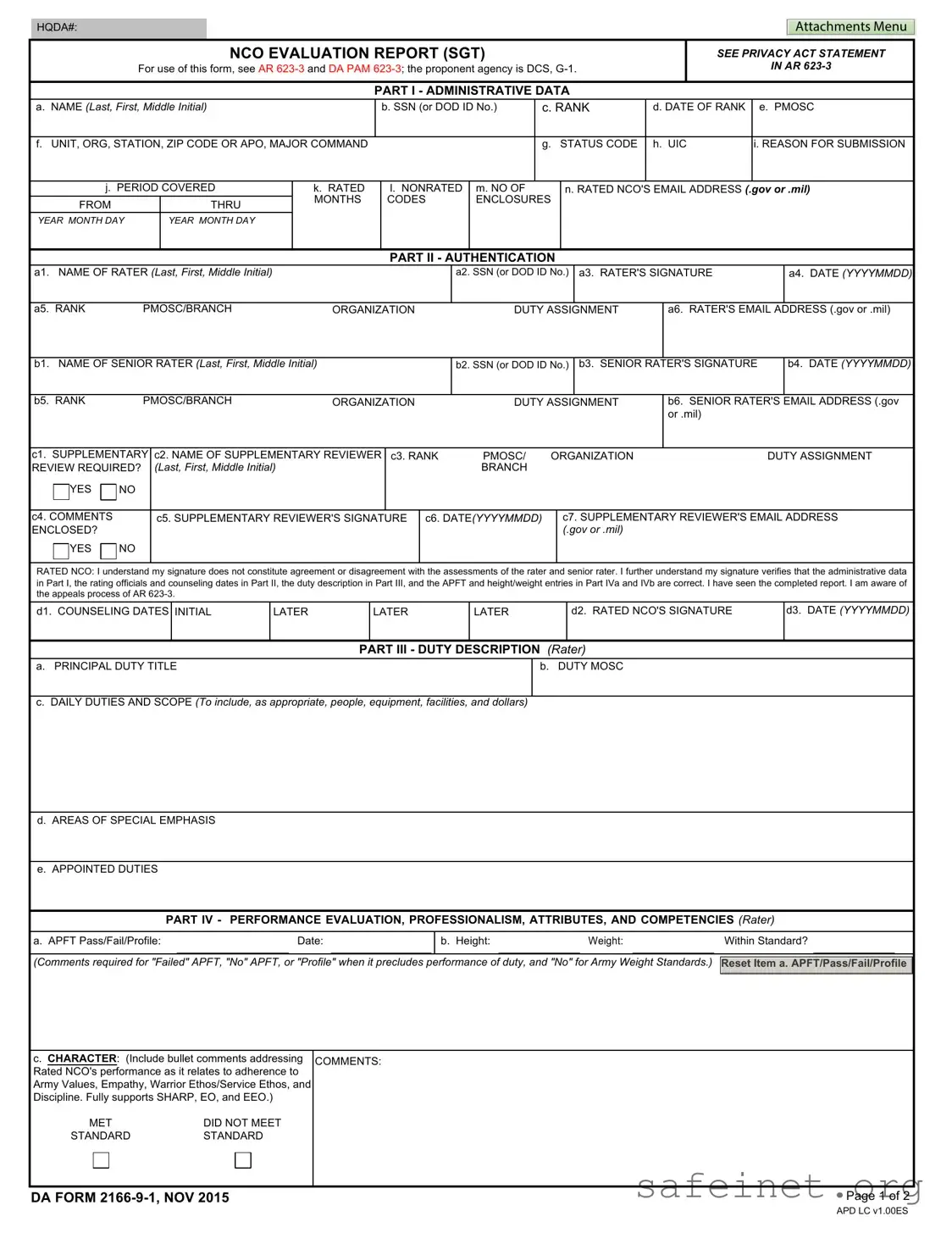 Blank Da 2166 9 1 Template