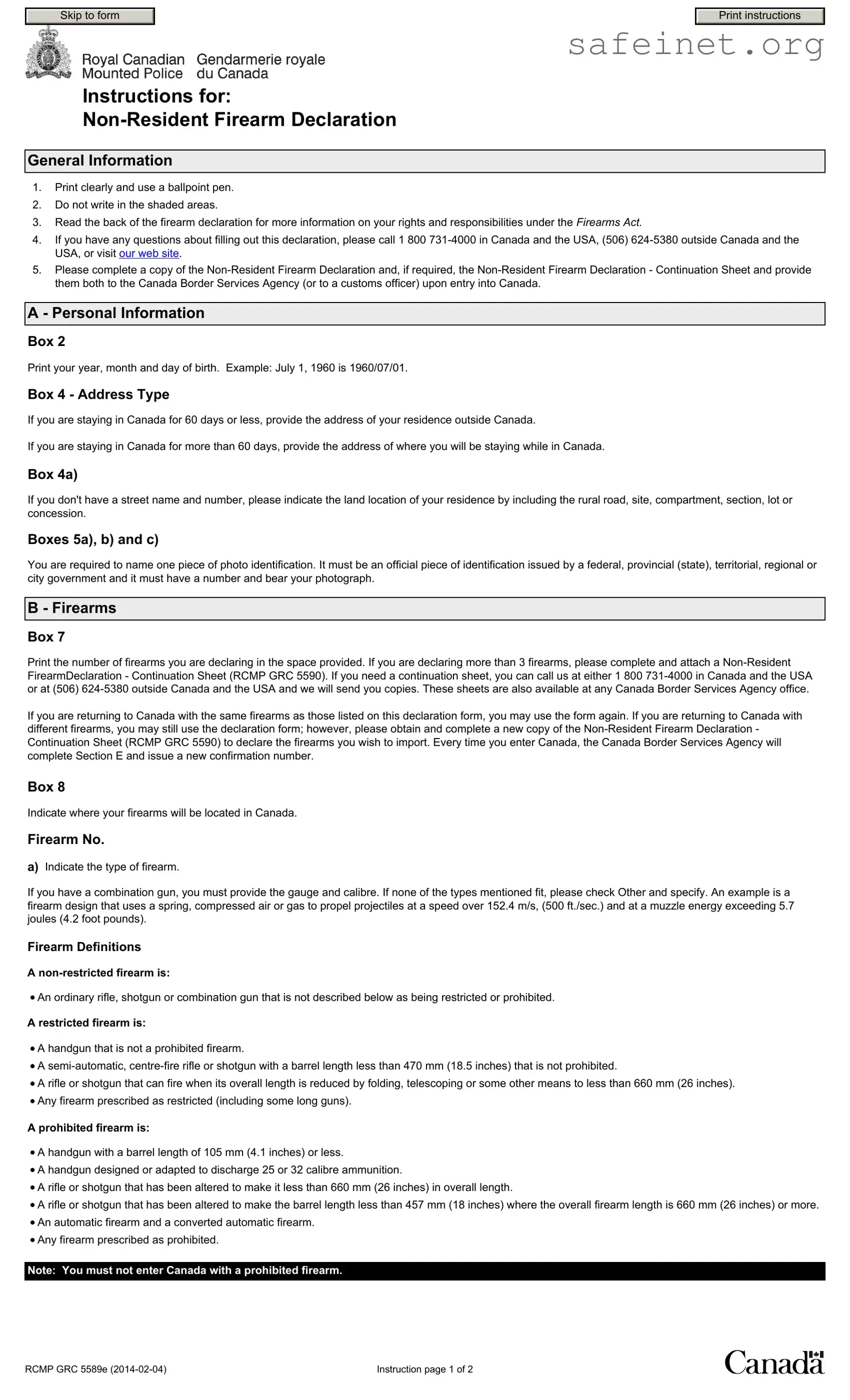 Blank Rcmp 5589E Template