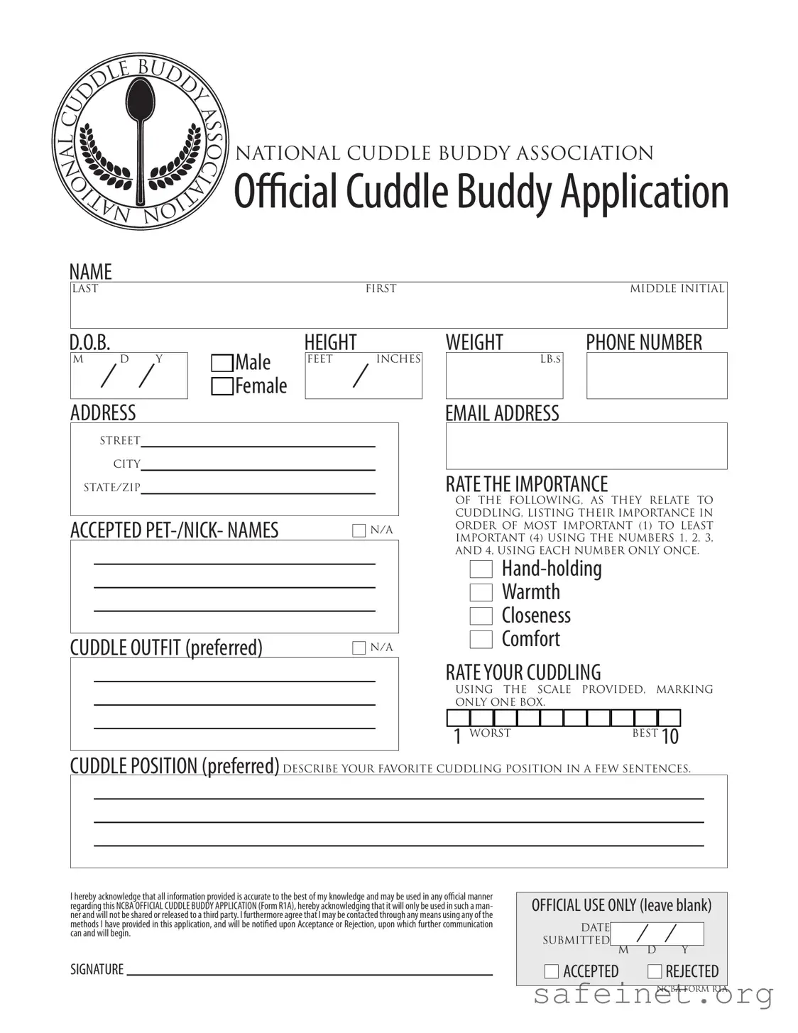 Blank Cuddle Buddy Application Template