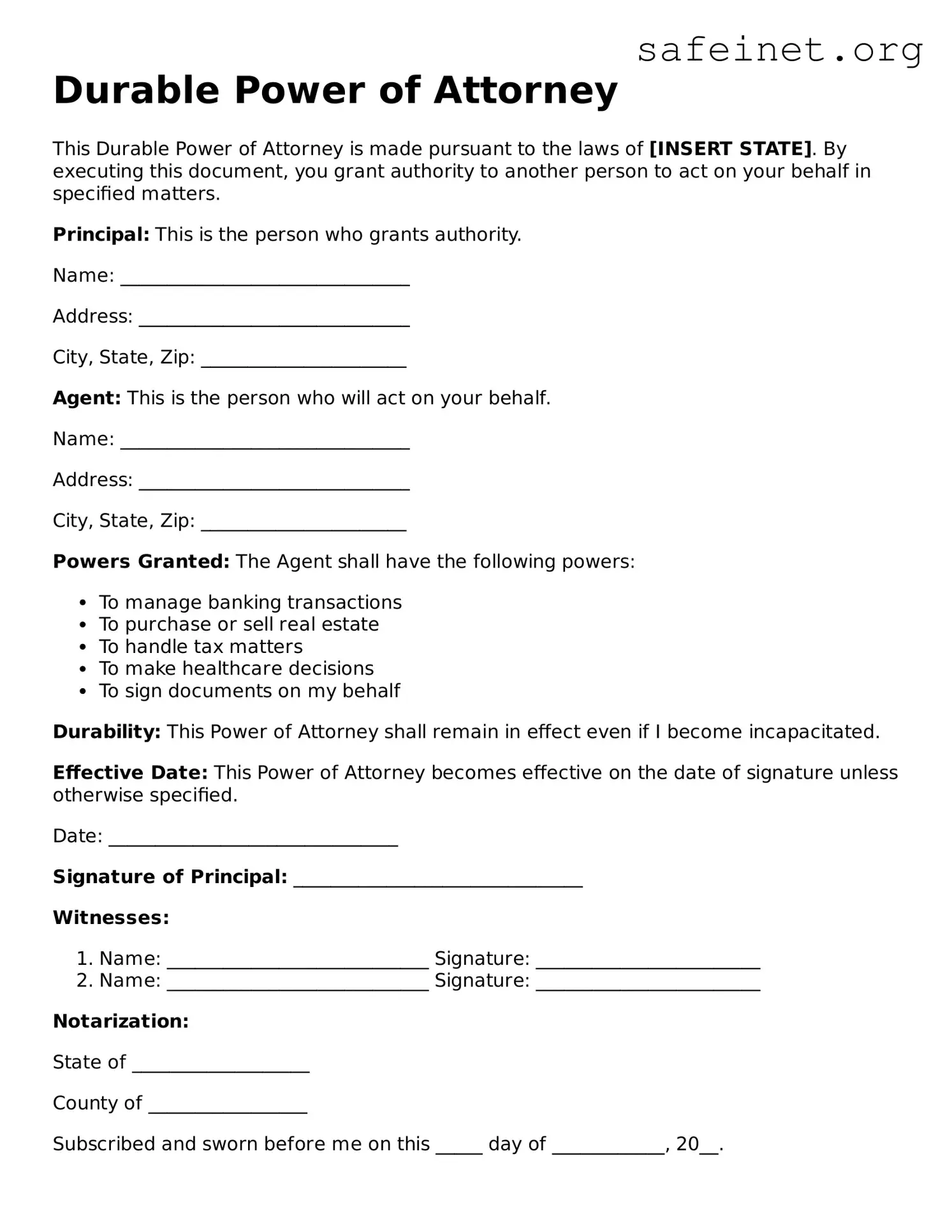 Official Power of Attorney Document