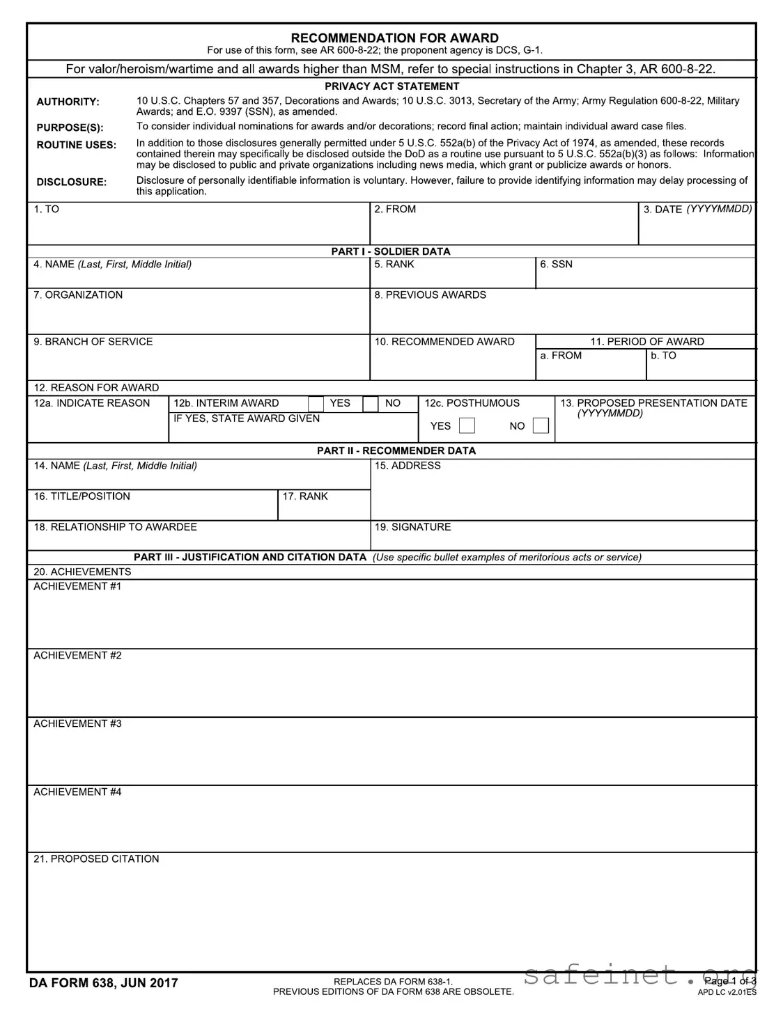 Blank Da 638 Template