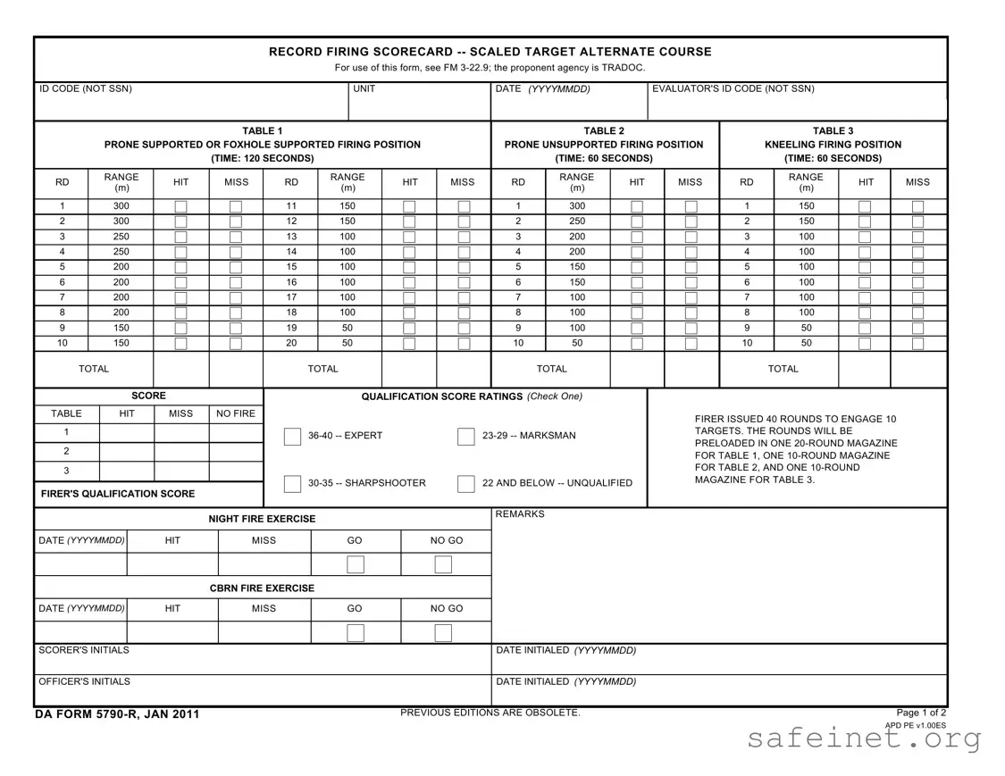 Blank Da 5790 R Template