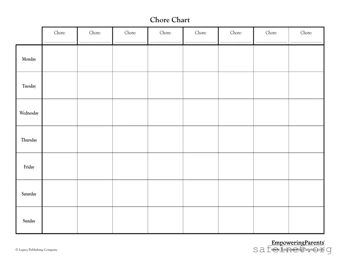 Blank Chore Chart Template