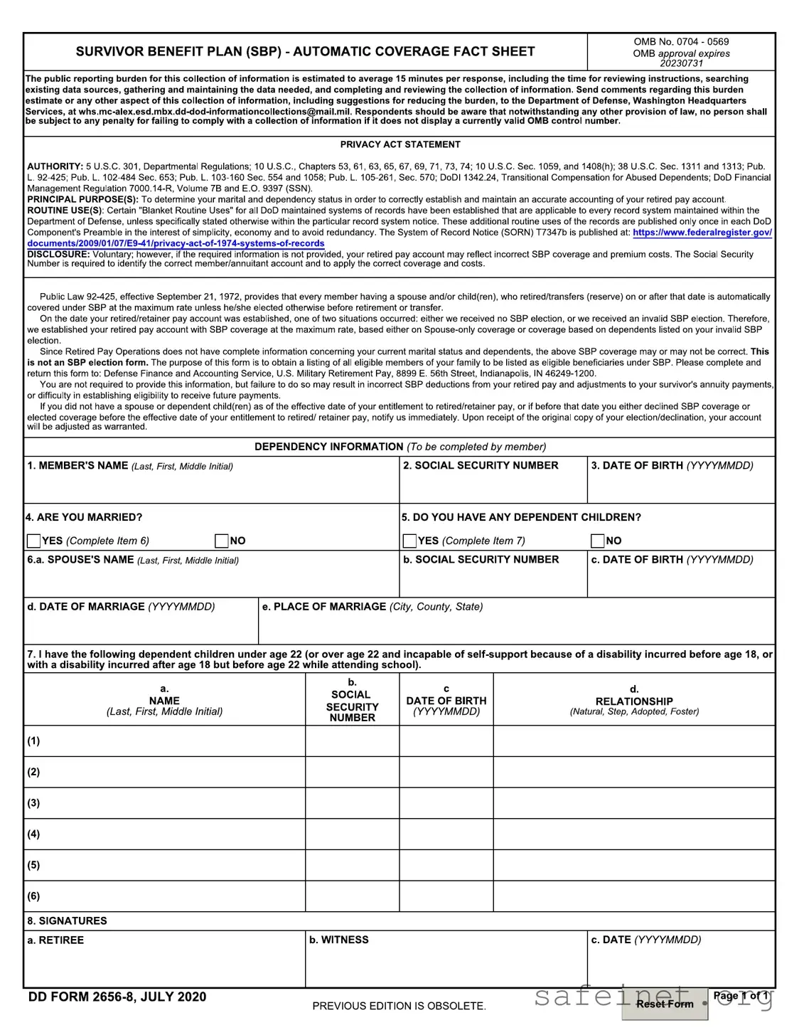 Blank Dd 2656 8 Template