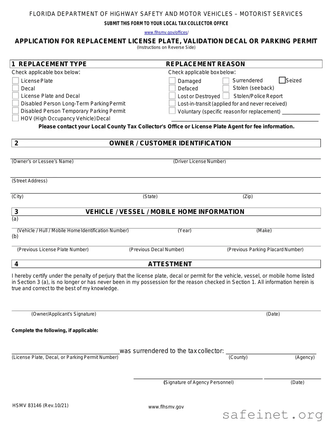 Blank Hsmv 83146 Template