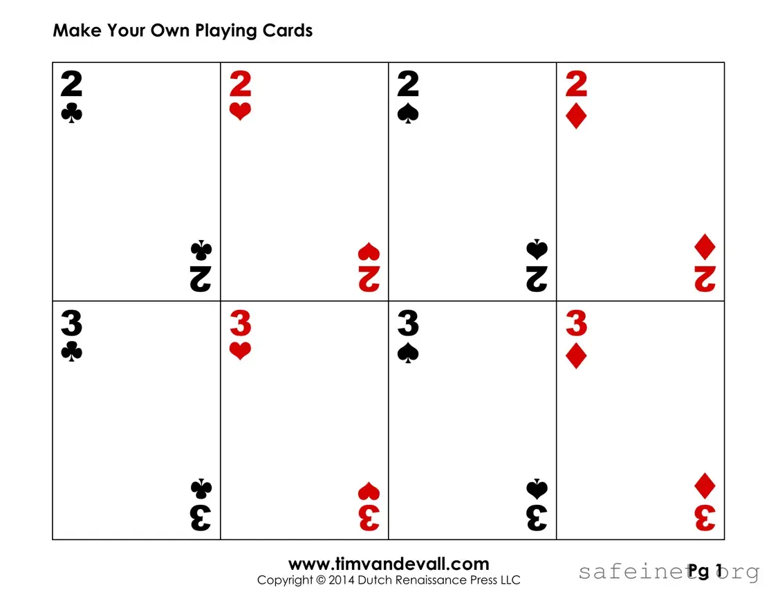 Blank Custom Playing Cards Template