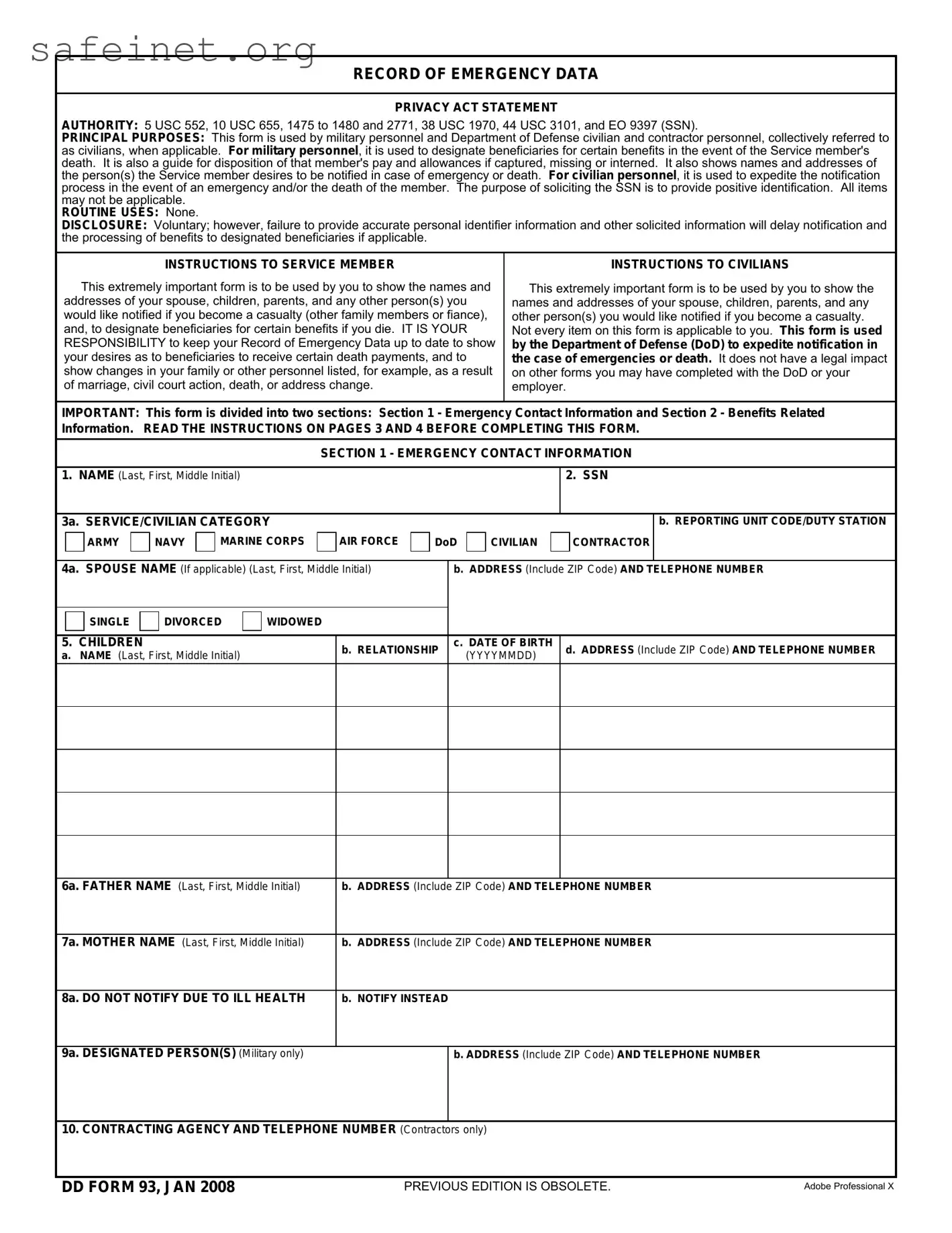 Blank Tennessee DHS Family Assistance Application Template