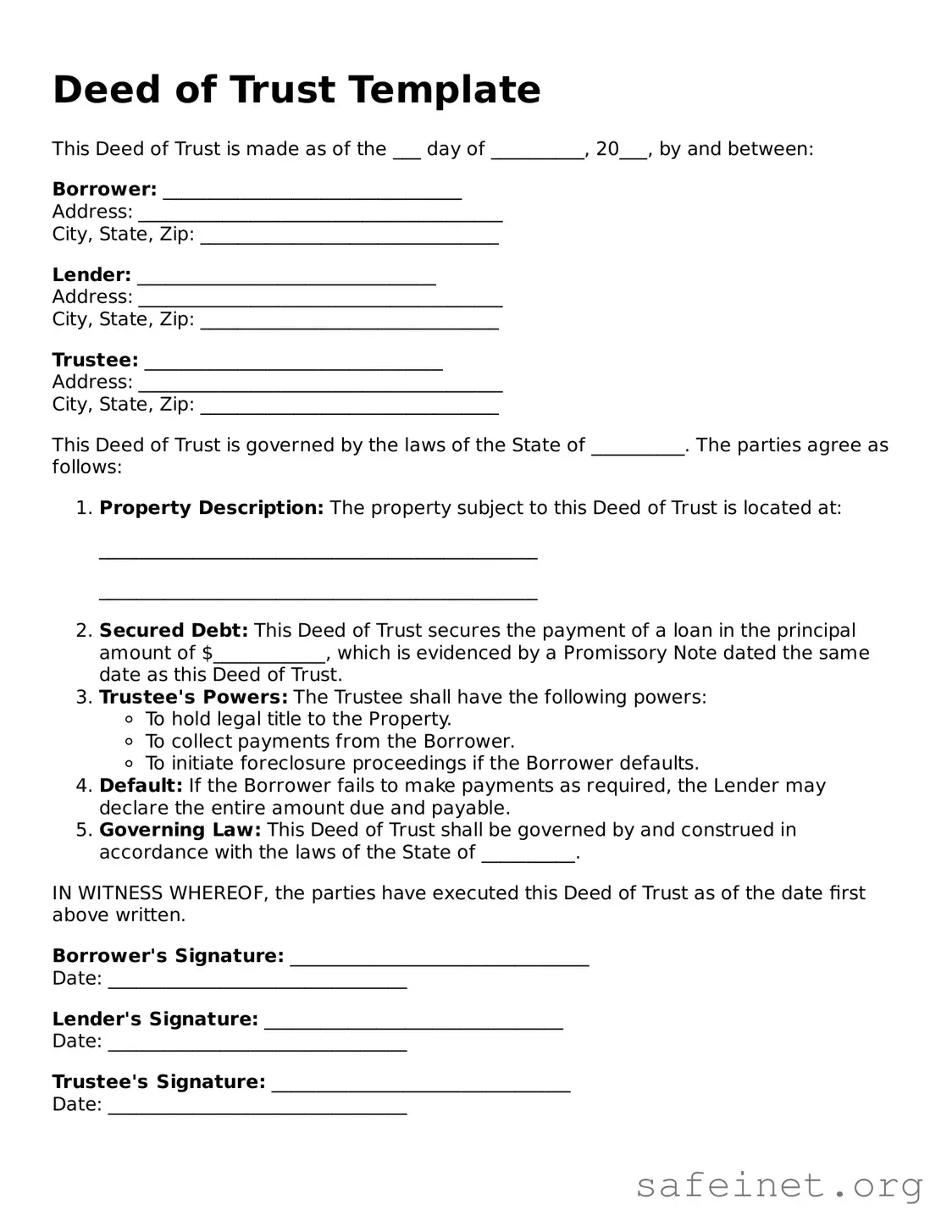 Official Deed of Trust Document