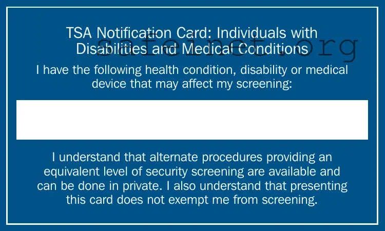 Blank Tsa Notification Card Template