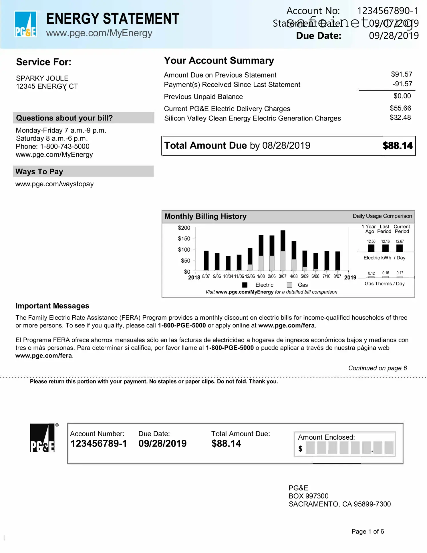 Blank Utility Bill Template