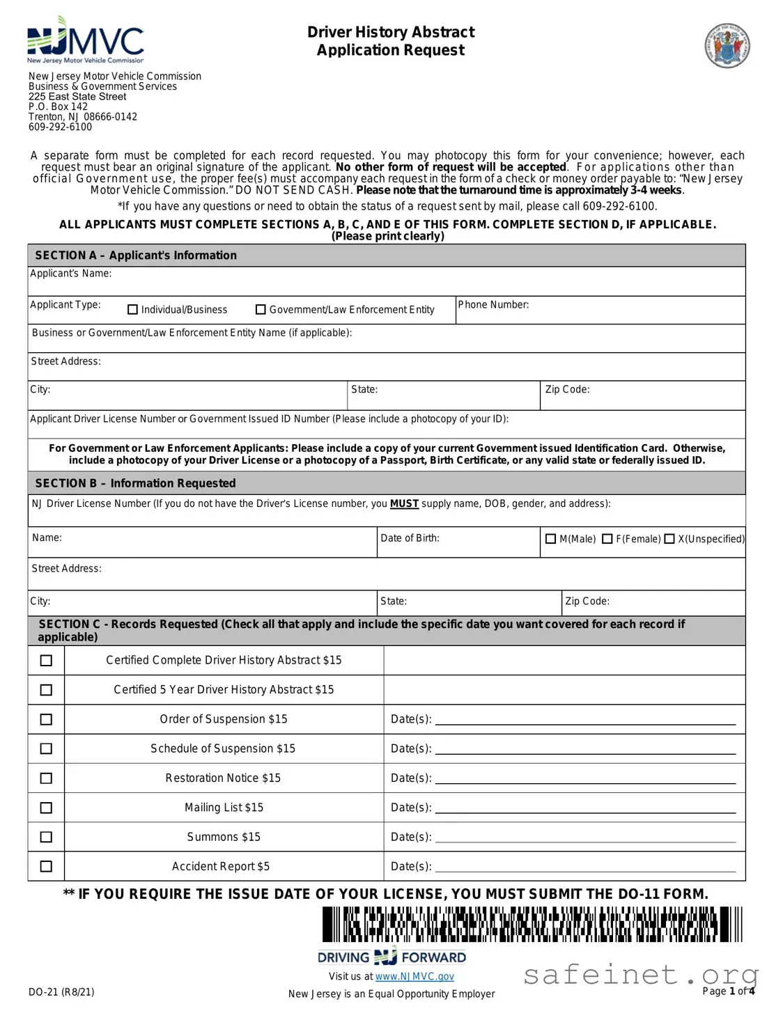 Blank Do 21 Template