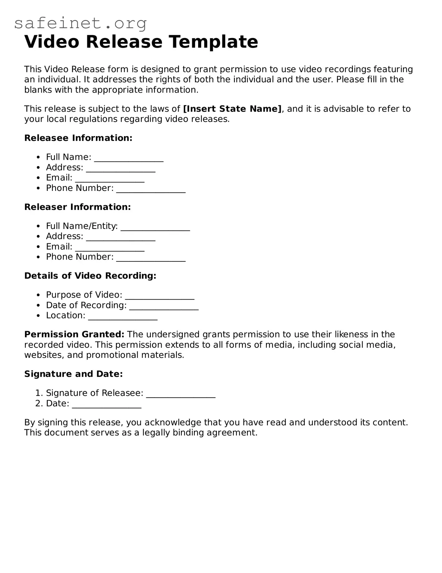 Official Video Release Document
